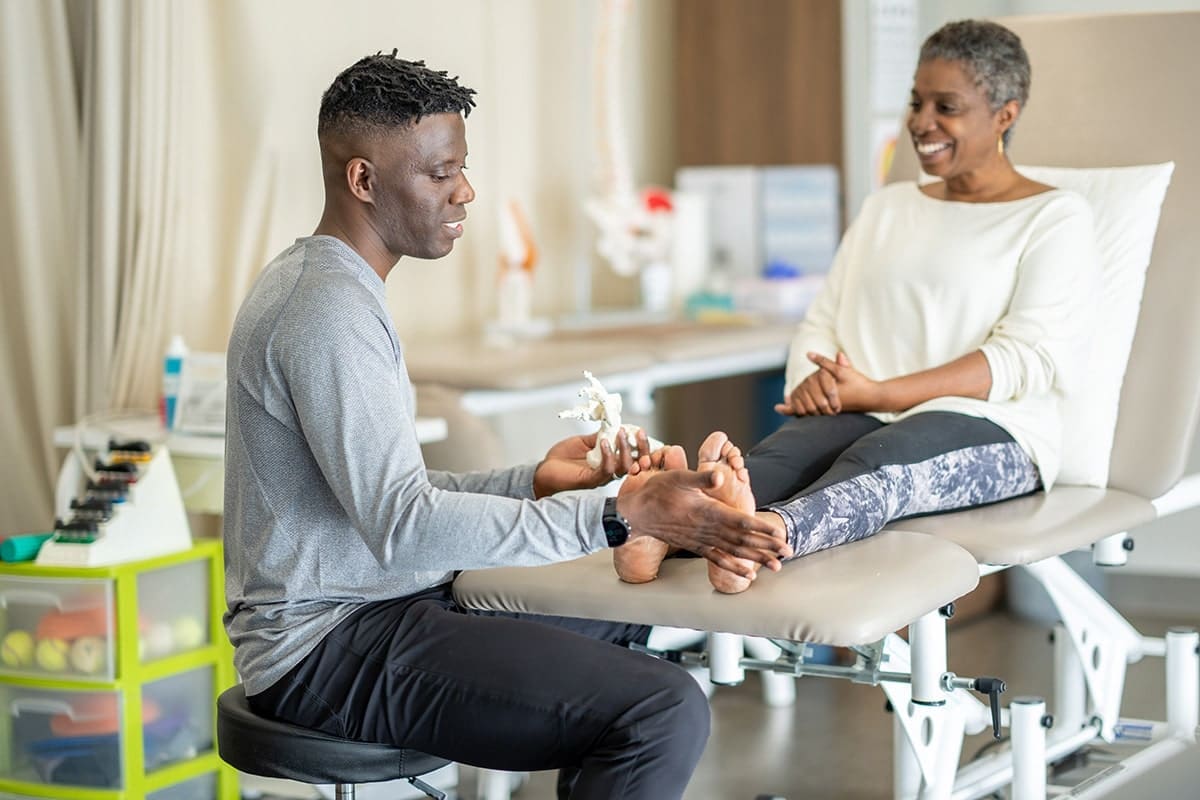 Woman being treated for foot