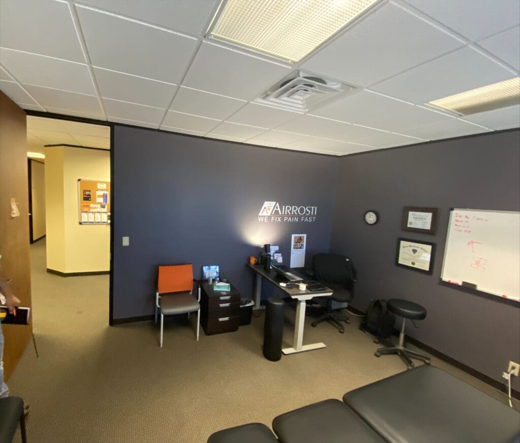 an interior view of the treatment room at Airrosti West U