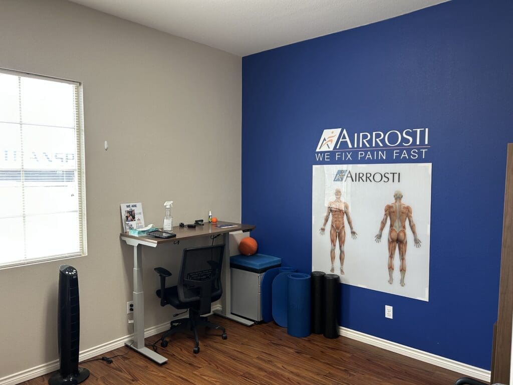 Interior view of recovery room at Airrosti West Fort Worth