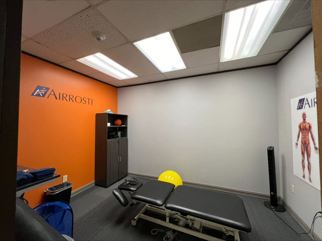 a photo of the treatment room at Airrosti Tanglewood