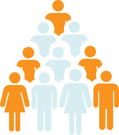 People forming a pyramid icon