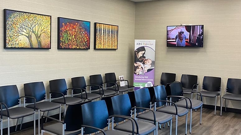 The waiting room inside ARC Liberty Hill, where Airrosti Regional Clinic Liberty Hill patients will be received for appointments.