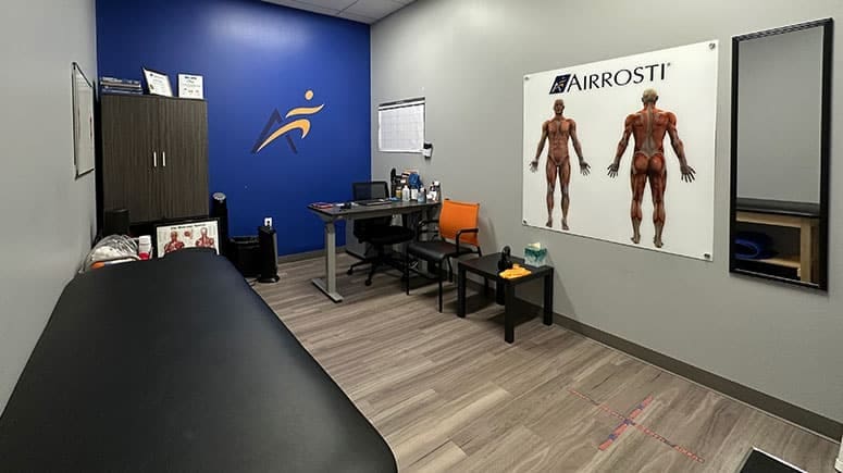 The recovery room at Airrosti Midlothian where patients will learn their individualized, at-home physical care routines.